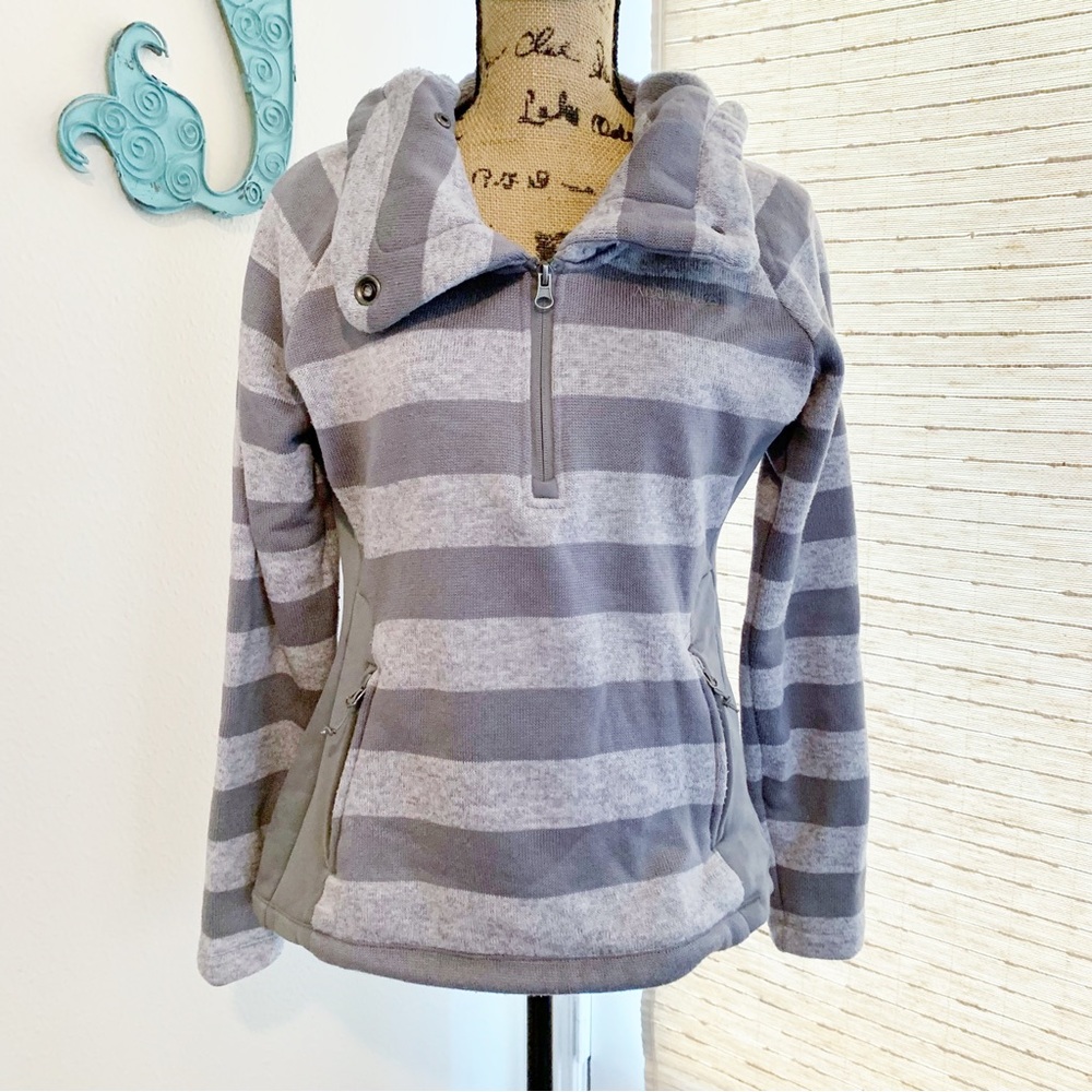 Avalanche Athletic Knit Hoodie in Gray Heather Stripe